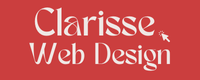 Logo Clarisse Web Design sur fond rouge